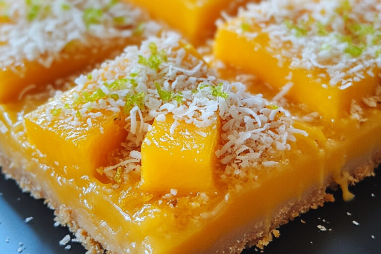 Cheesecake cru à la mangue et à la noix de coco