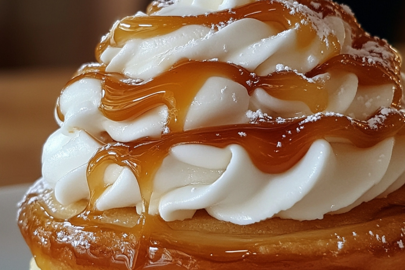 Choux crème diplomate et sauce caramel