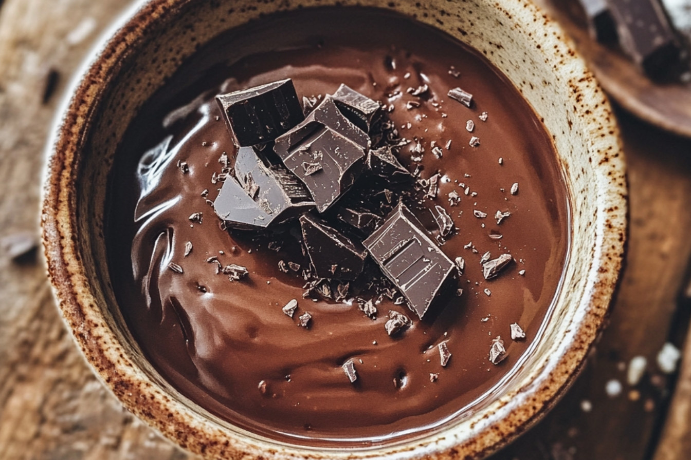 Fondue aux deux chocolats dans un gâteau