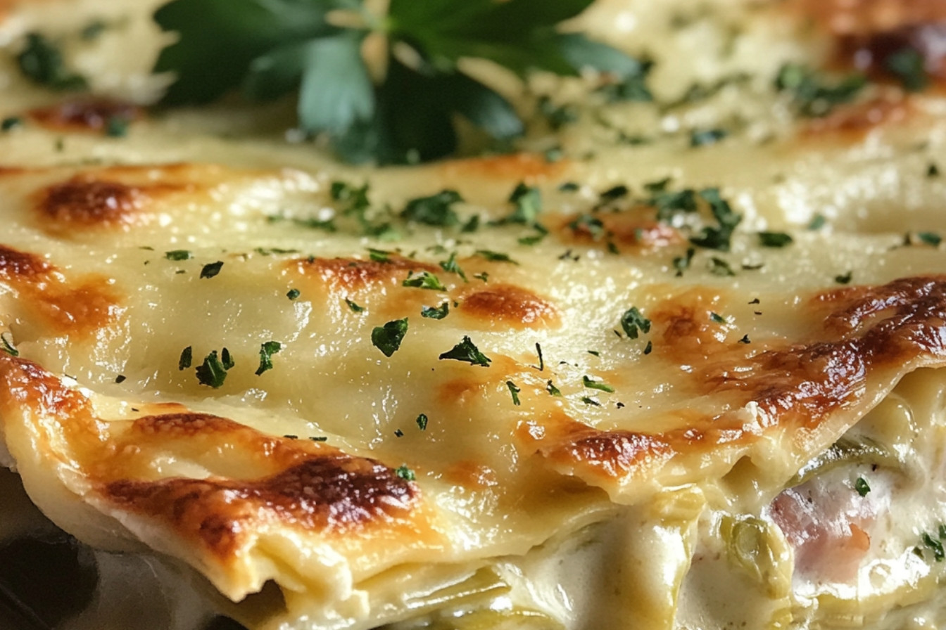 Lasagnes aux artichauts et jambon de Parme