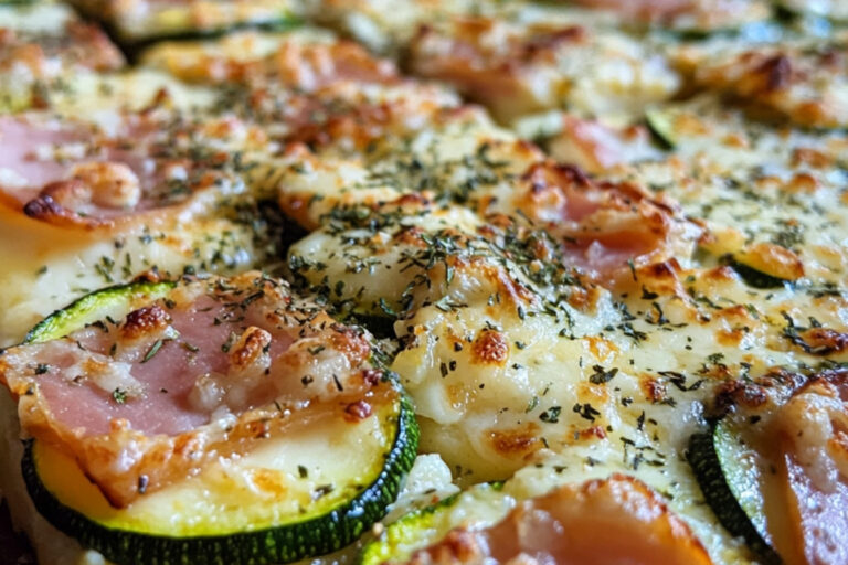 Lasagnes de courgettes au jambon