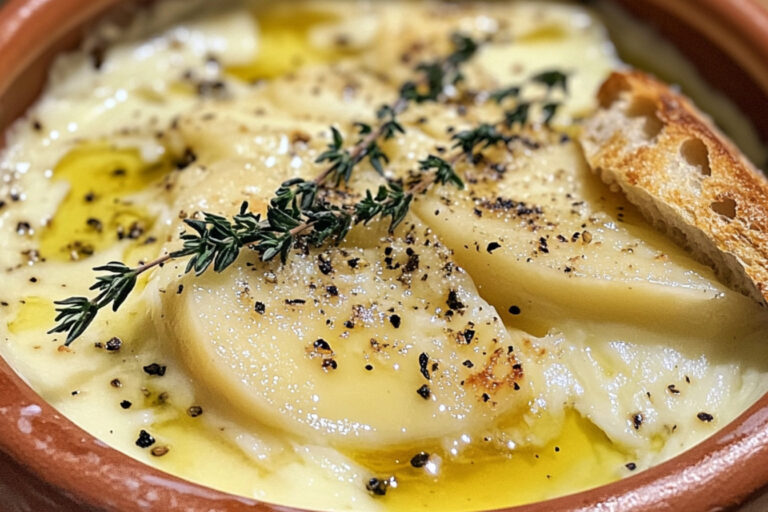 Mont d'Or au vin blanc et à l'ail au four