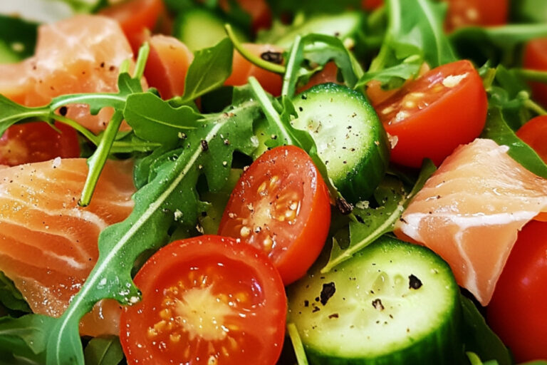 Salade au saumon fumé à partager