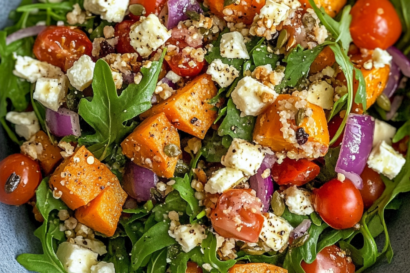 Salade d'épeautre aux patates douces rôties