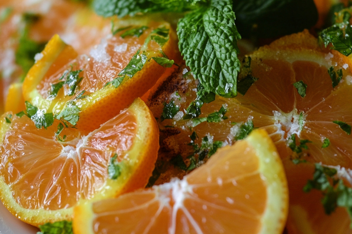 Salade d'oranges à la menthe