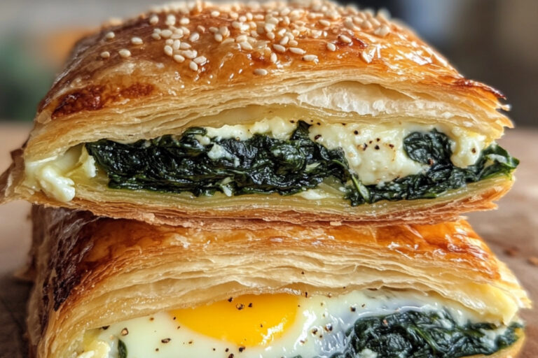 Sapins en pâte feuilletée, épinards et fromage