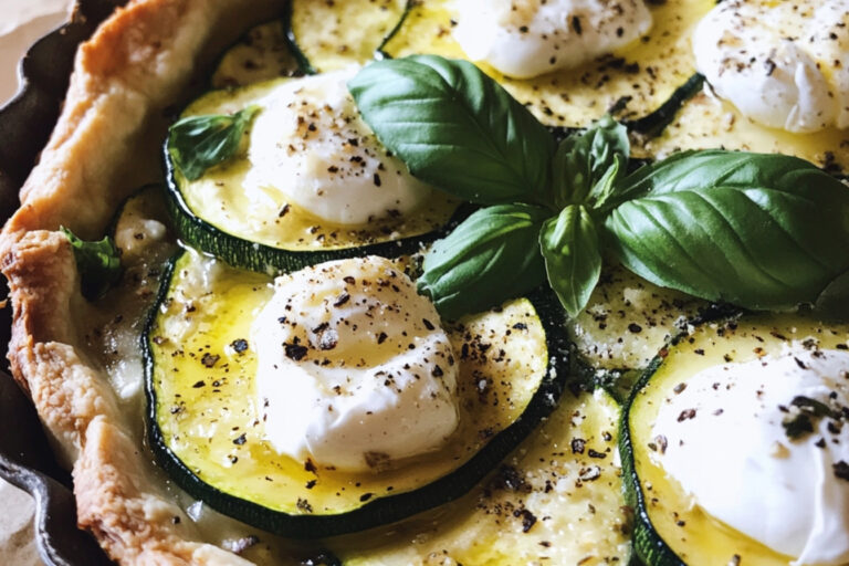 Tarte rustique courgette, burrata et parmesan