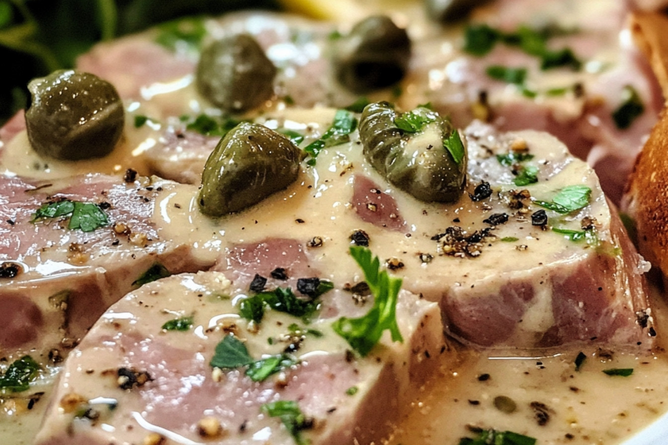 Vitello tonnato, câpres et croûtons