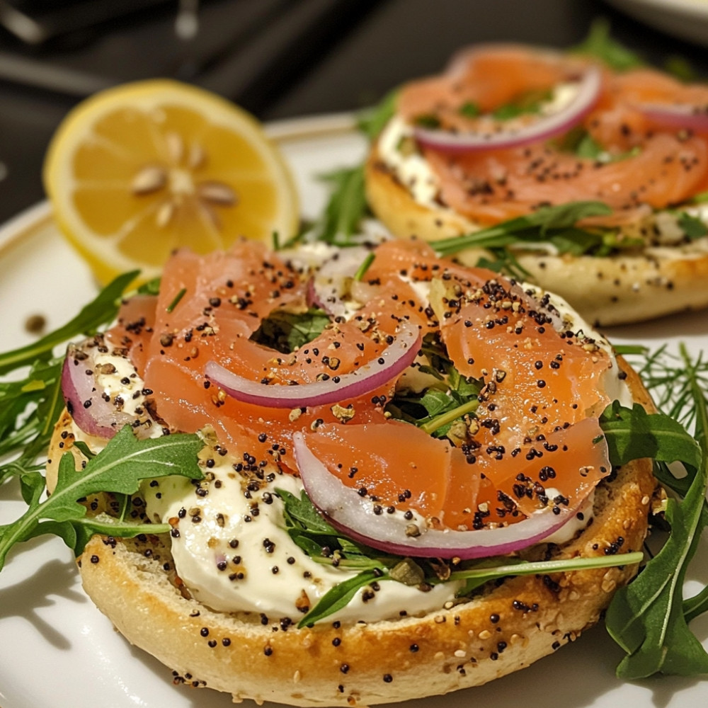 Bagels au saumon fumé et Boursin