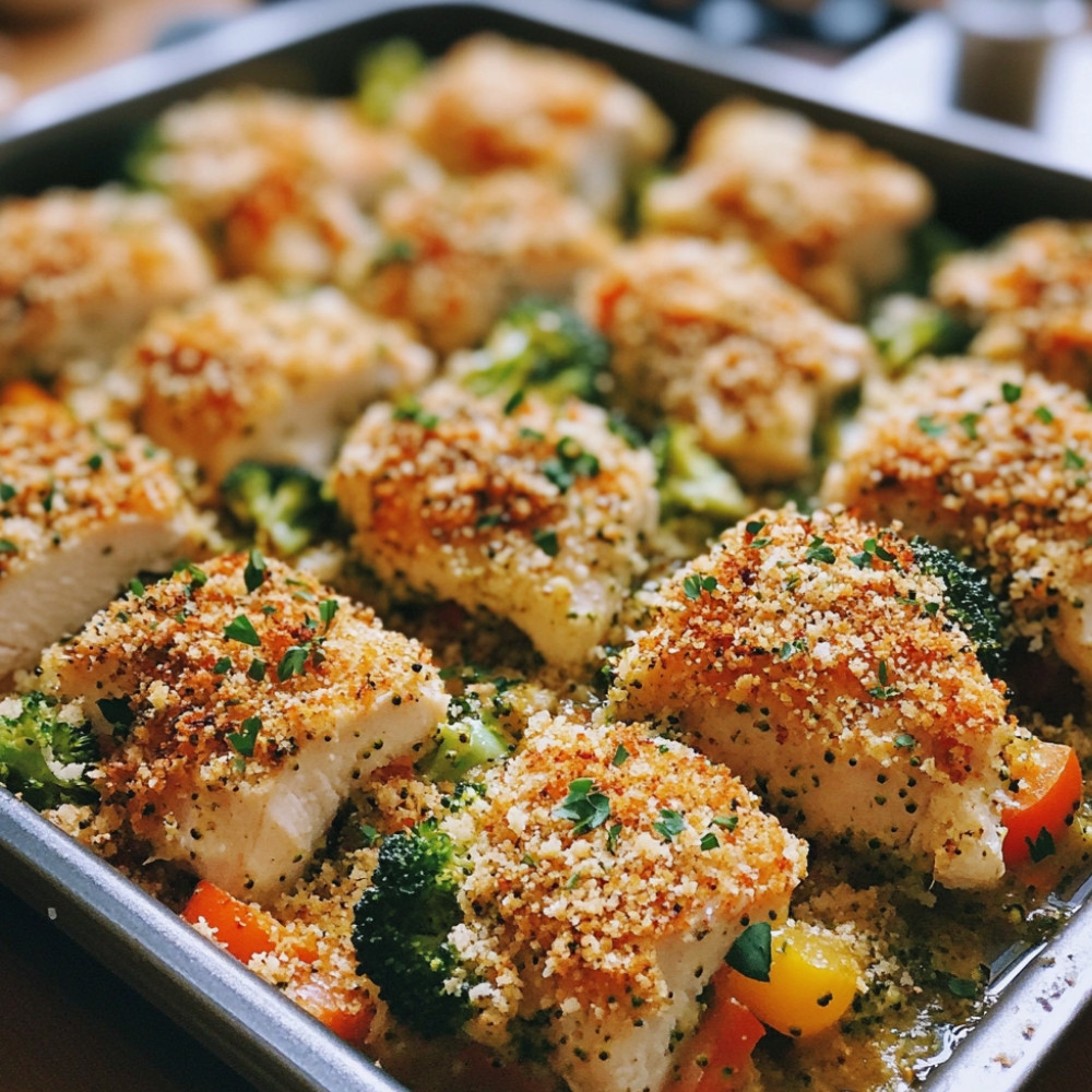 Barquettes de poulet, brocoli et poivron aux fines herbes
