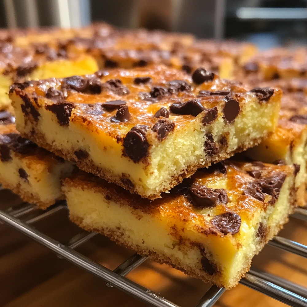 Barres gâteau au fromage et pépites de chocolat