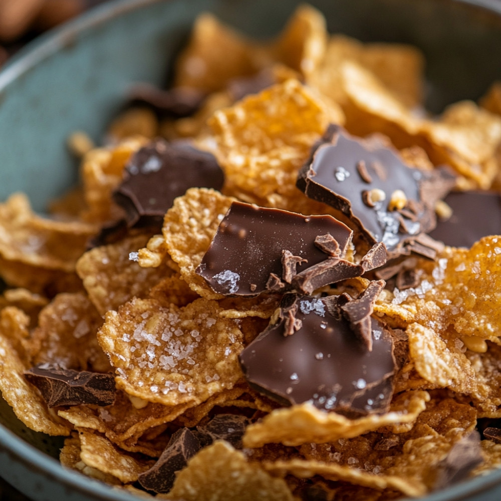 Bouchées de corn flakes au beurre d'arachide et chocolat