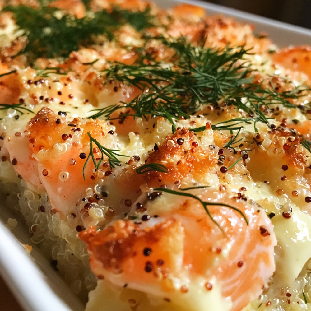 Cake au saumon, crevettes et quinoa