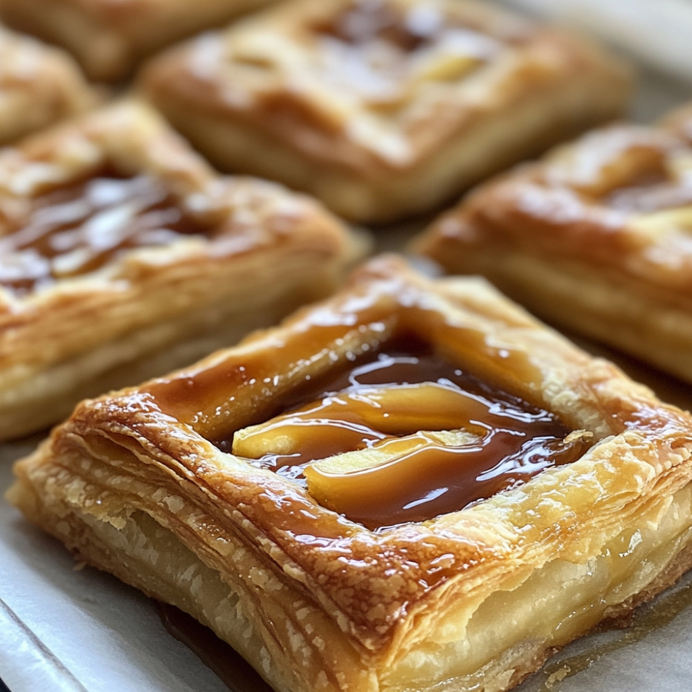 Chaussons aux pommes et caramel chaud