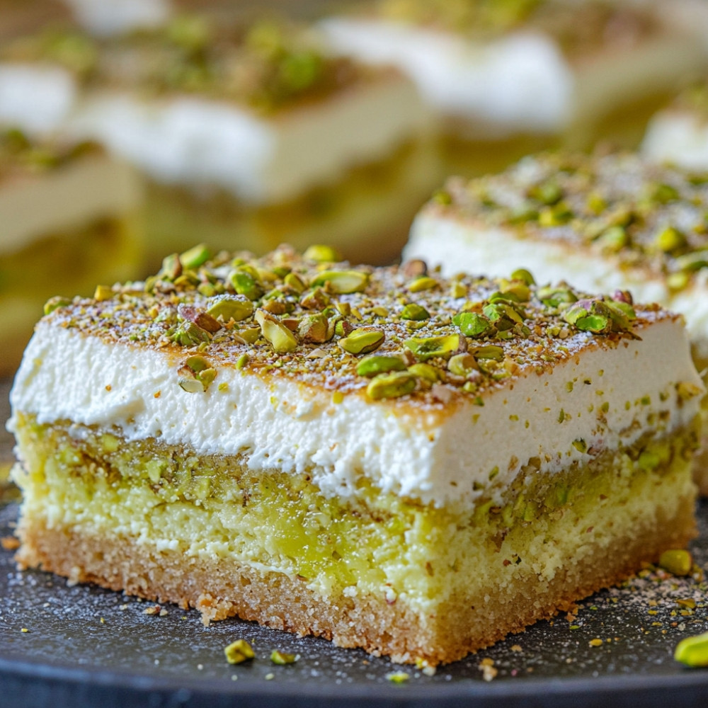 Gâteau aux pistaches avec glaçage au fromage à la crème