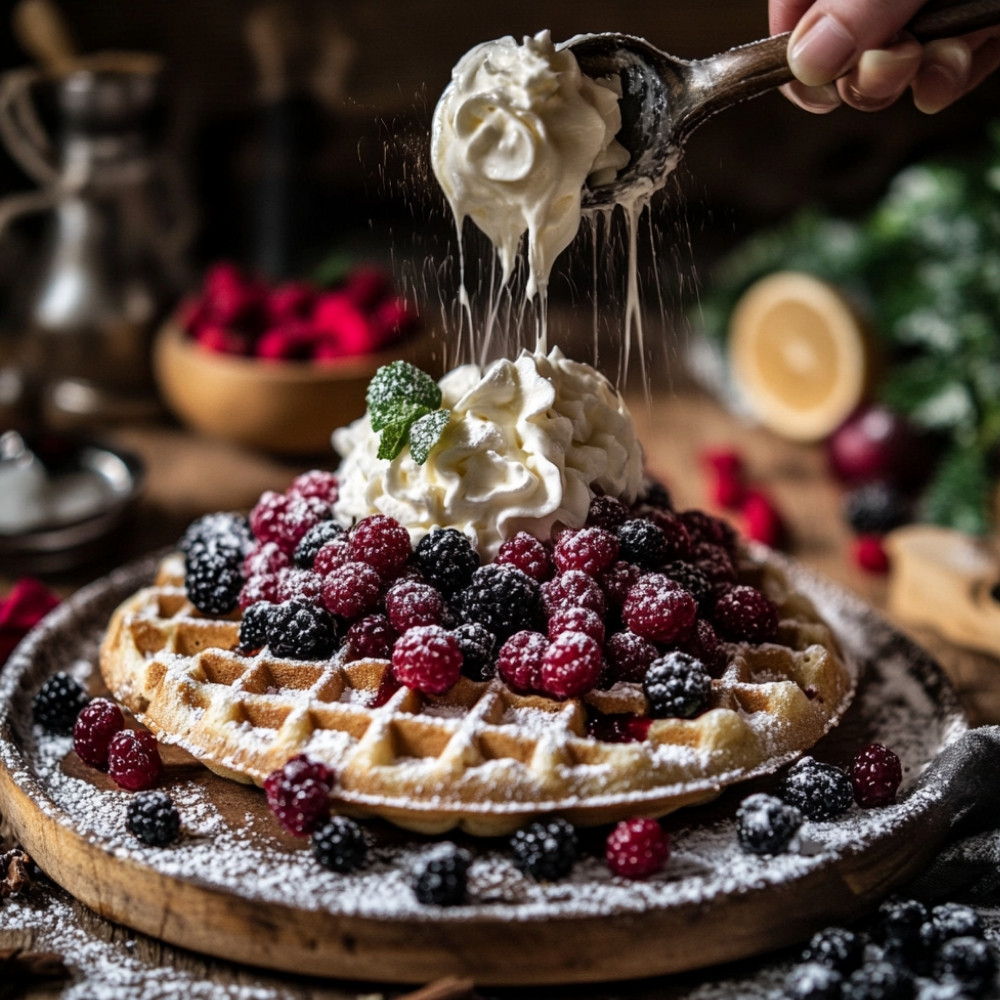 Gaufres garnies aux petits fruits