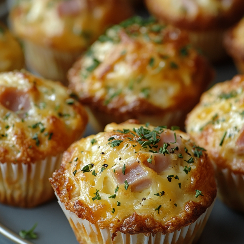 Muffins déjeuners jambon fromage