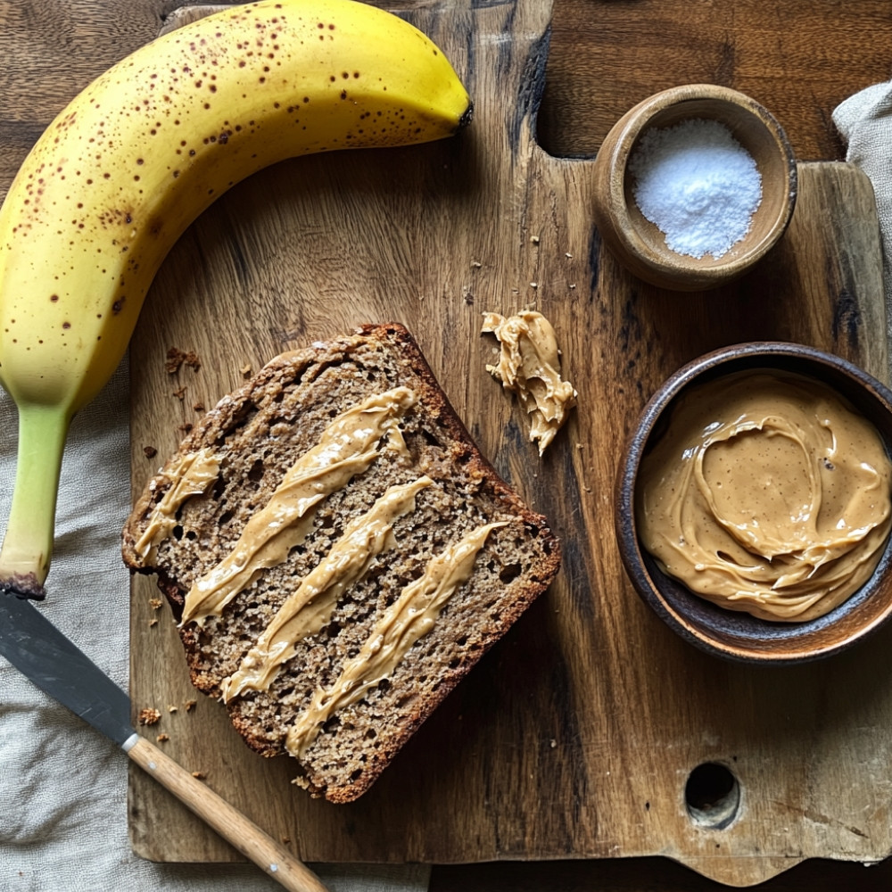 Pain au beurre d'arachide et bananes