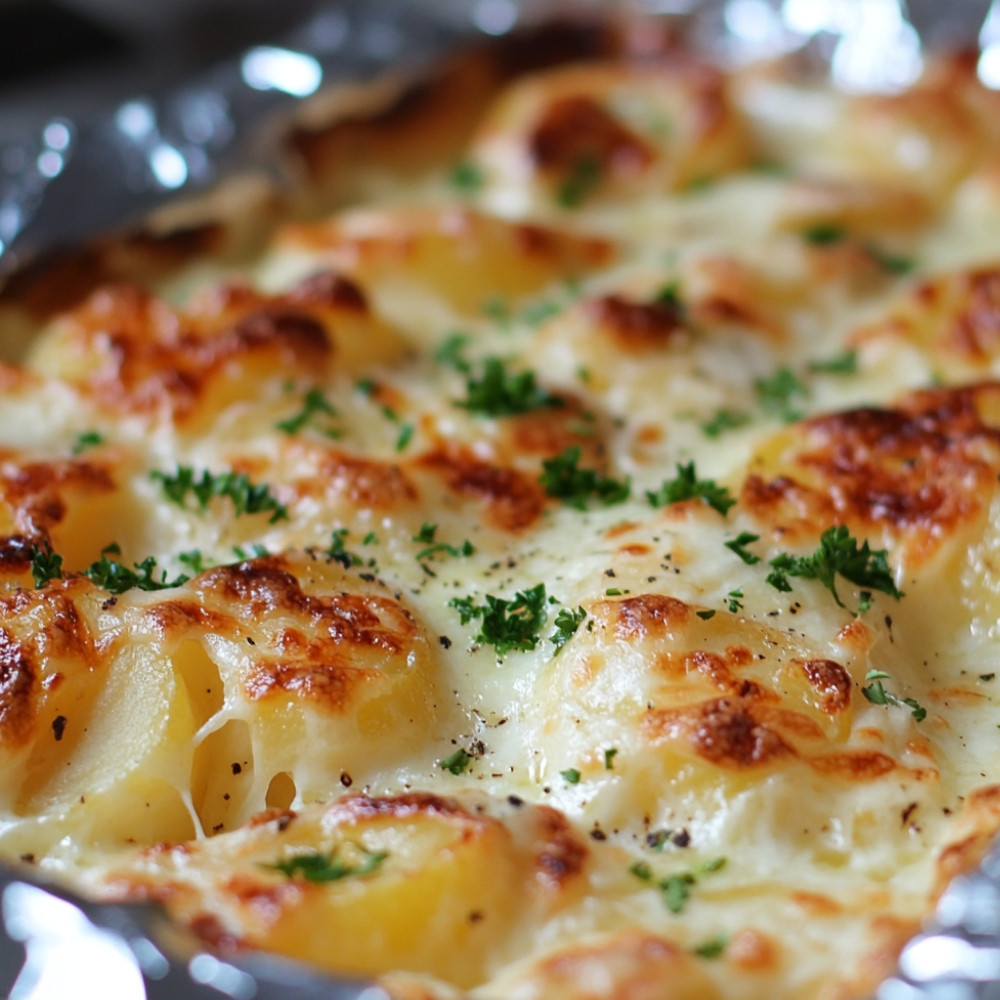 Patates gratinées à l'ail sur le BBQ