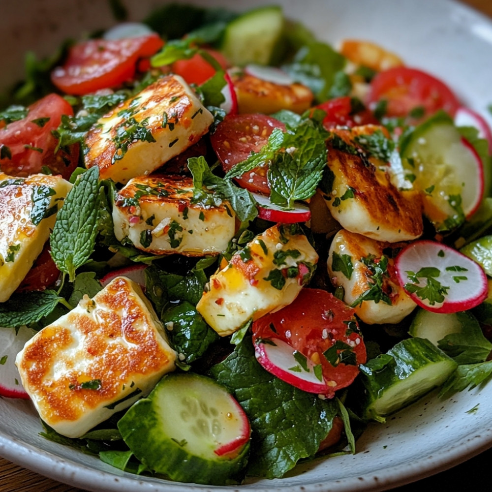 Salade fattouche au halloumi