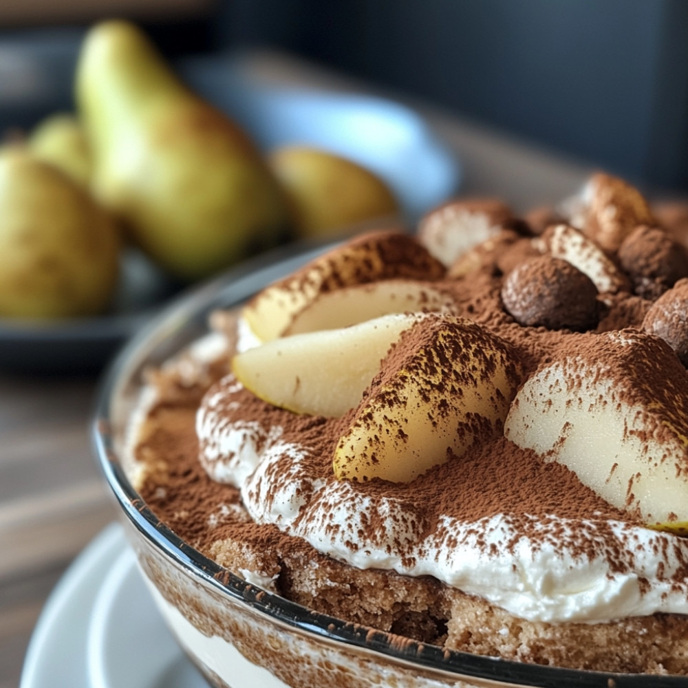 Tiramisu au pain d'épices et poires