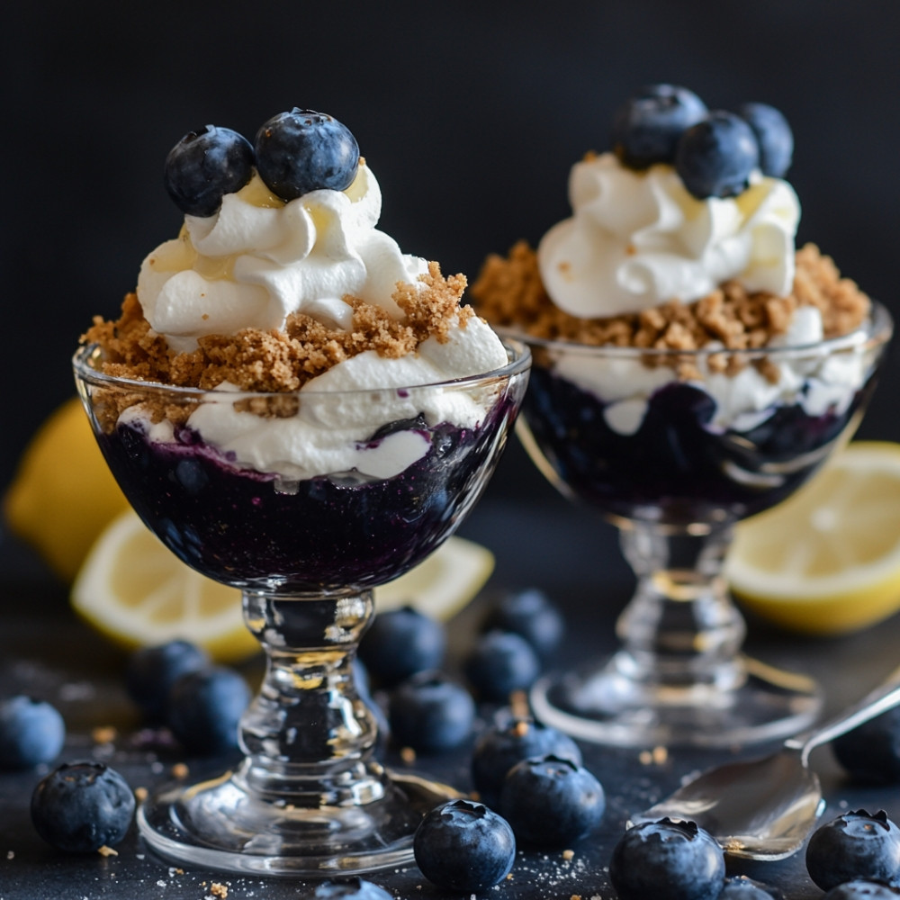 Verrines aux bleuets et fromage à la crème