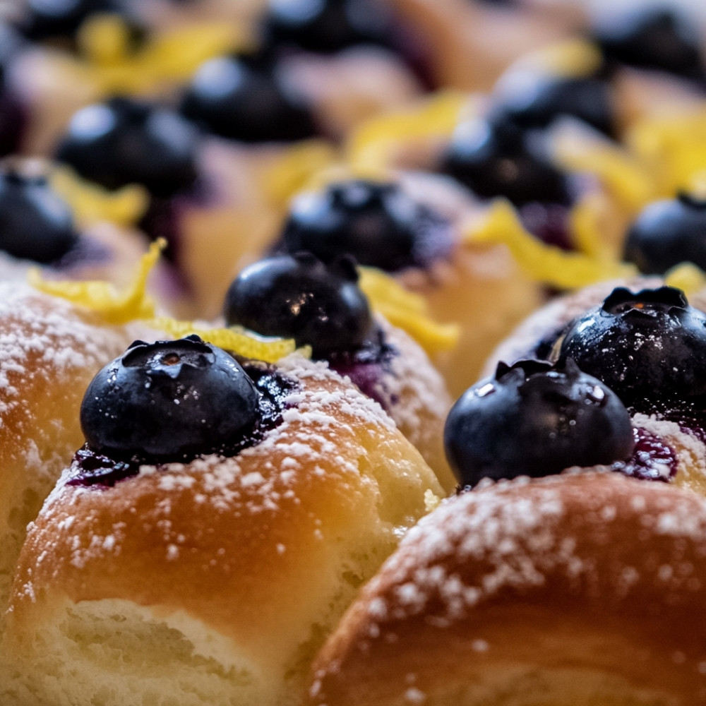 Brioches aux bleuets et citron