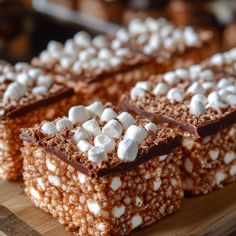Carrés aux Rice Krispies trempés dans le chocolat