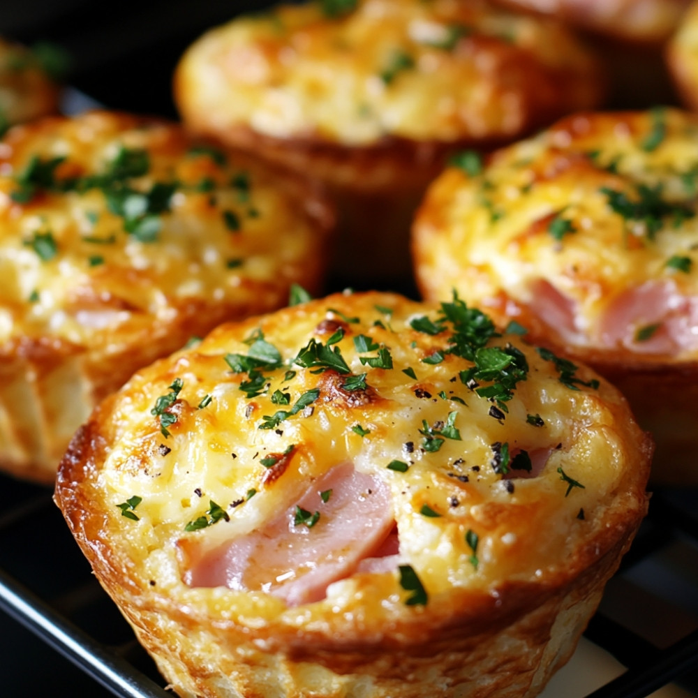 Muffins déjeuners jambon fromage
