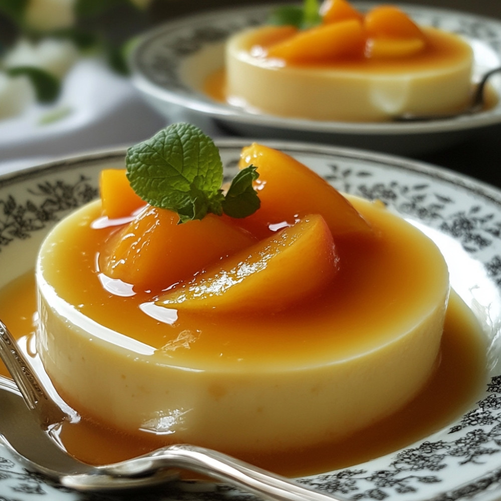Panna cotta et son coulis pêche-abricot