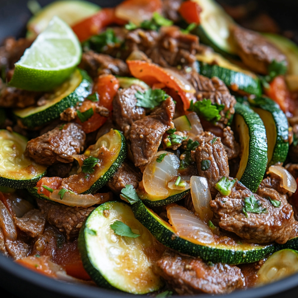 Poêlée de boeuf et courgettes à la mexicaine