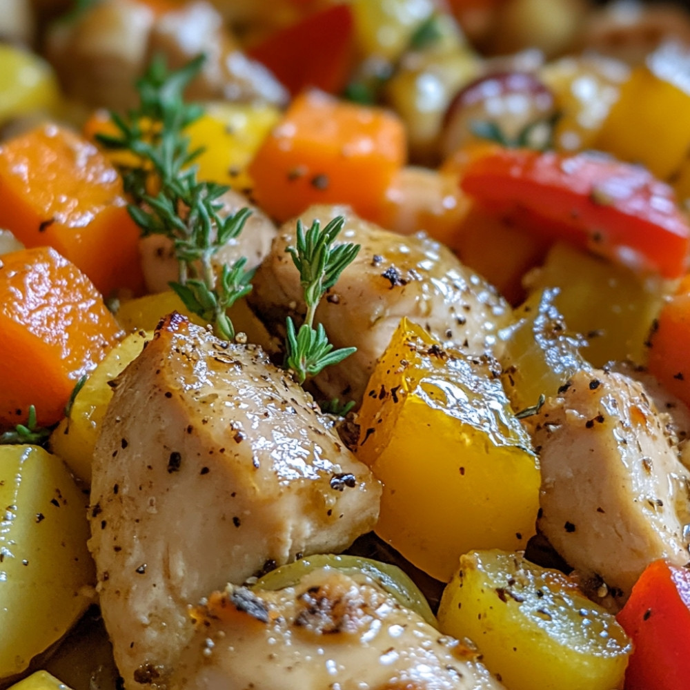 Poulet et légumes dans une sauce miel et ail à la mijoteuse