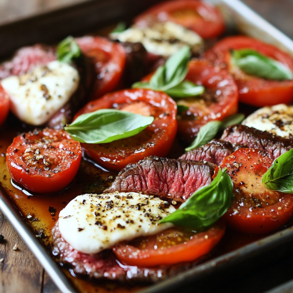 Steaks tomates et mozzarella à la caprese