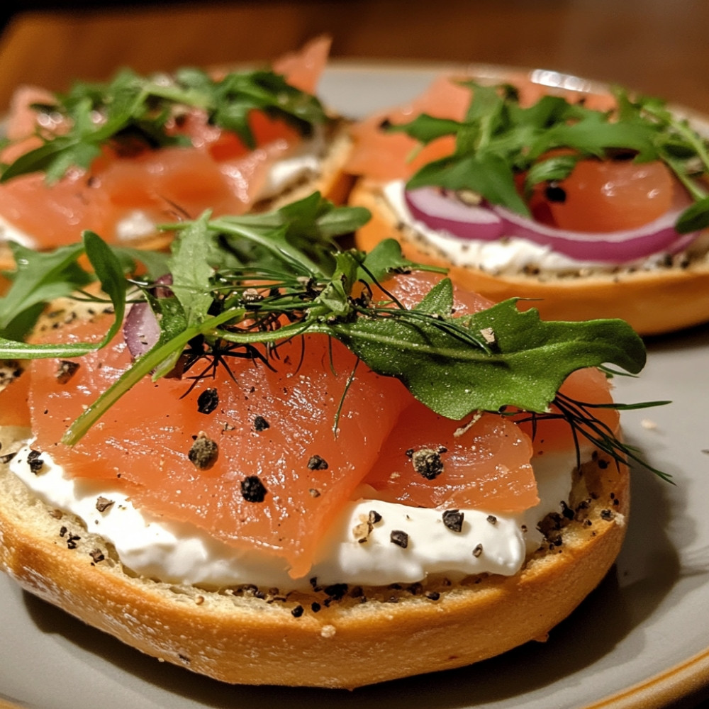 Bagels au saumon fumé et Boursin
