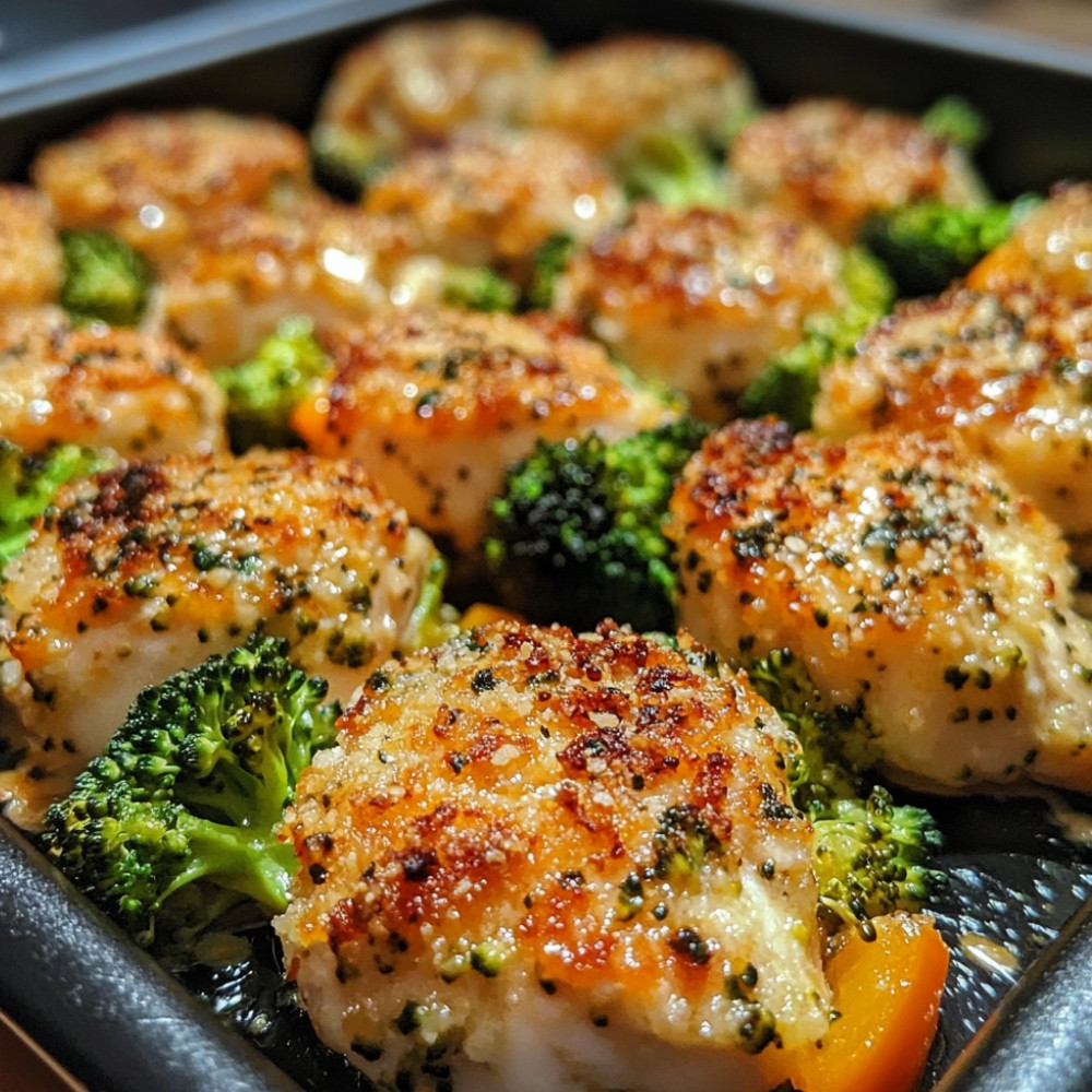 Barquettes de poulet, brocoli et poivron aux fines herbes