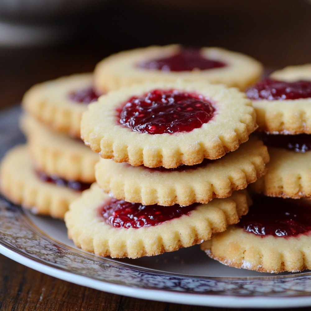 Biscuits à la confiture de framboises