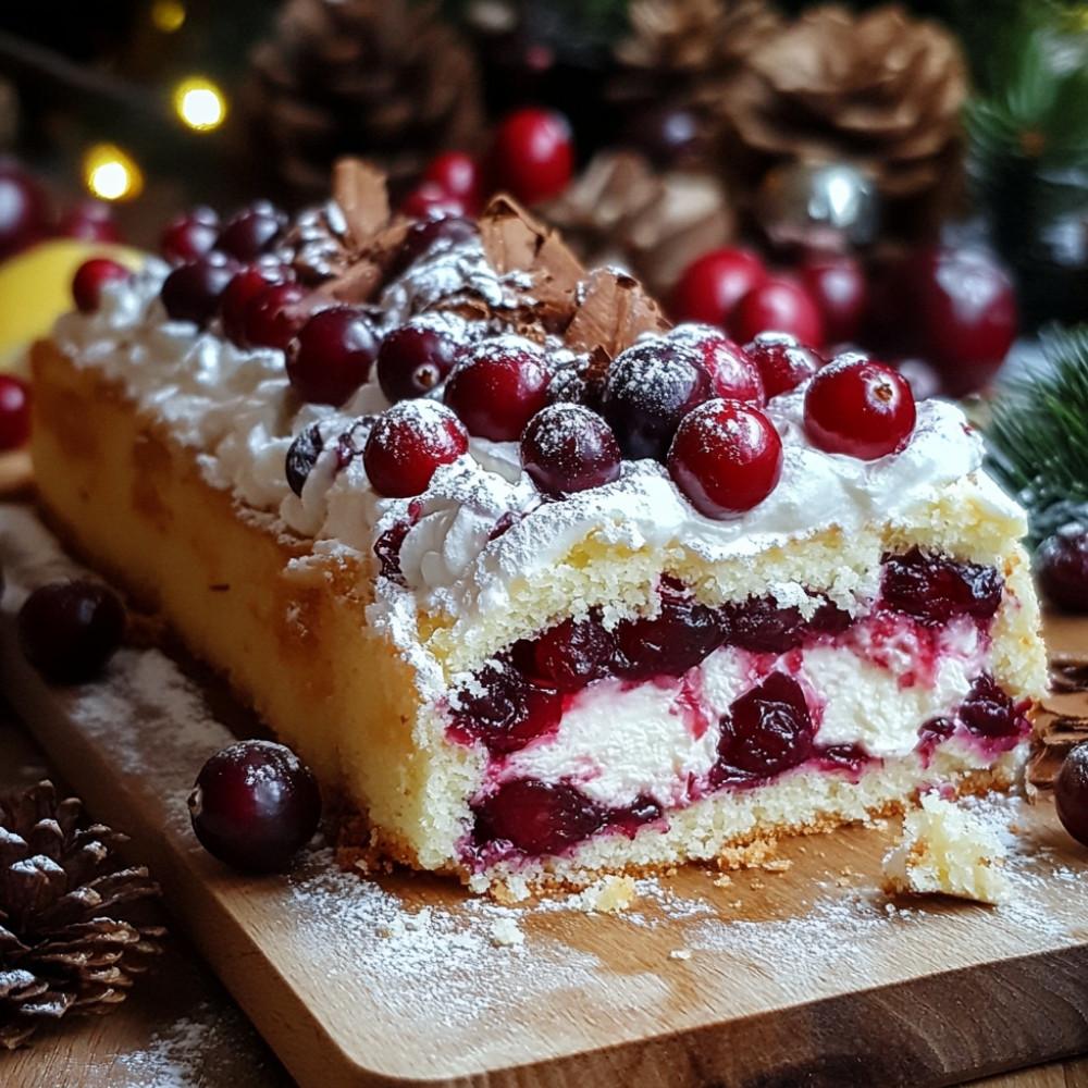 Bûche Carrée aux Canneberges