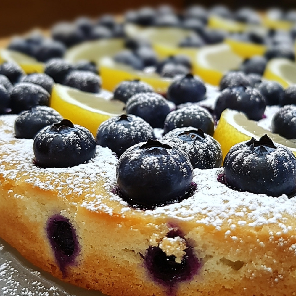 Gâteau aux bleuets et citron