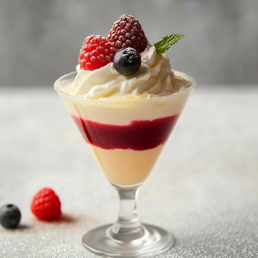 Mousse de crème aux fruits rouges