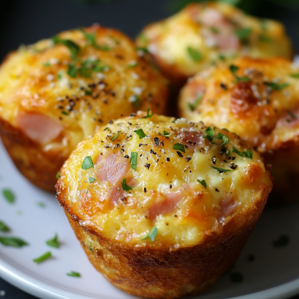 Muffins déjeuners jambon fromage