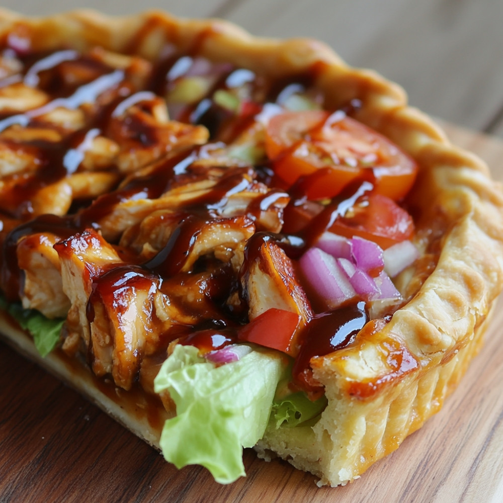 Pain fourré poulet sauce BBQ