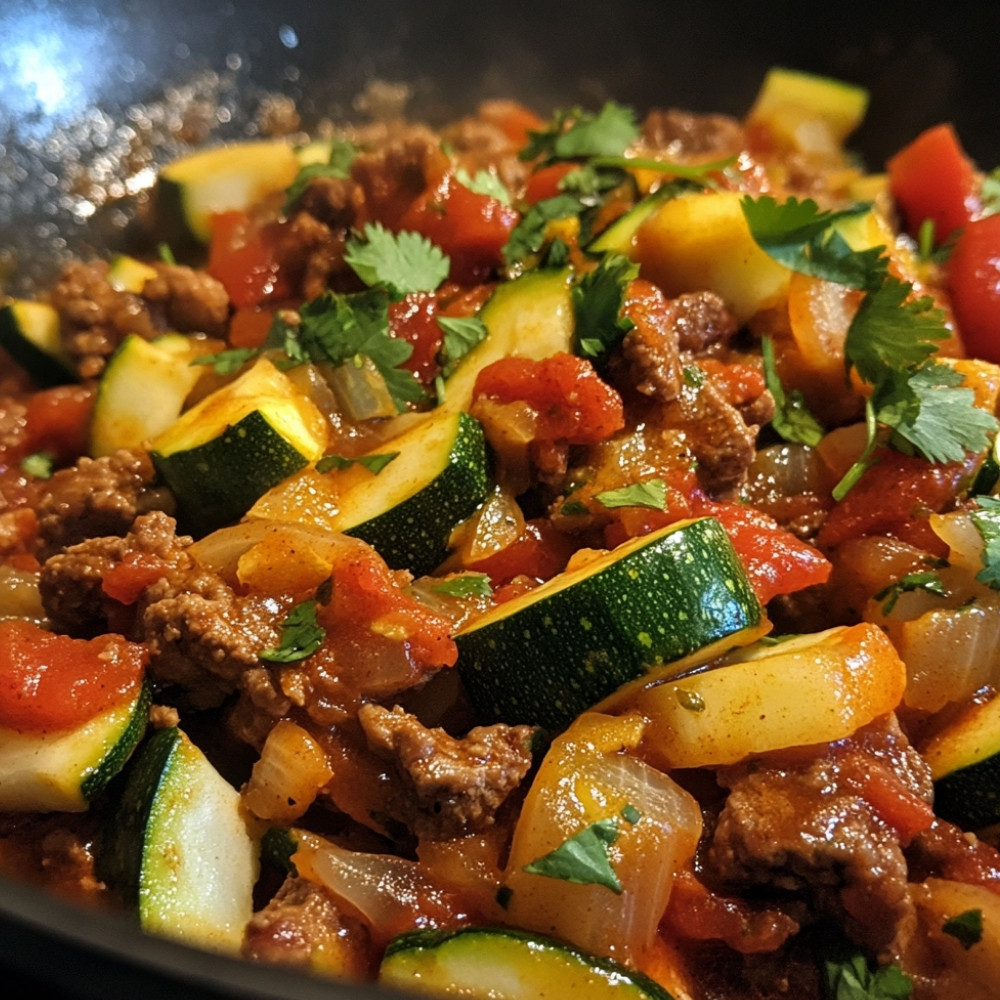 Poêlée de boeuf et courgettes à la mexicaine