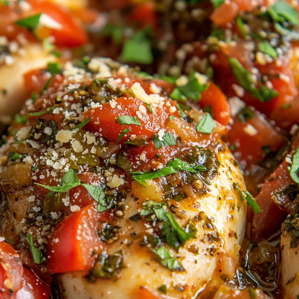 Poulet italien sauce tomates et basilic à la mijoteuse