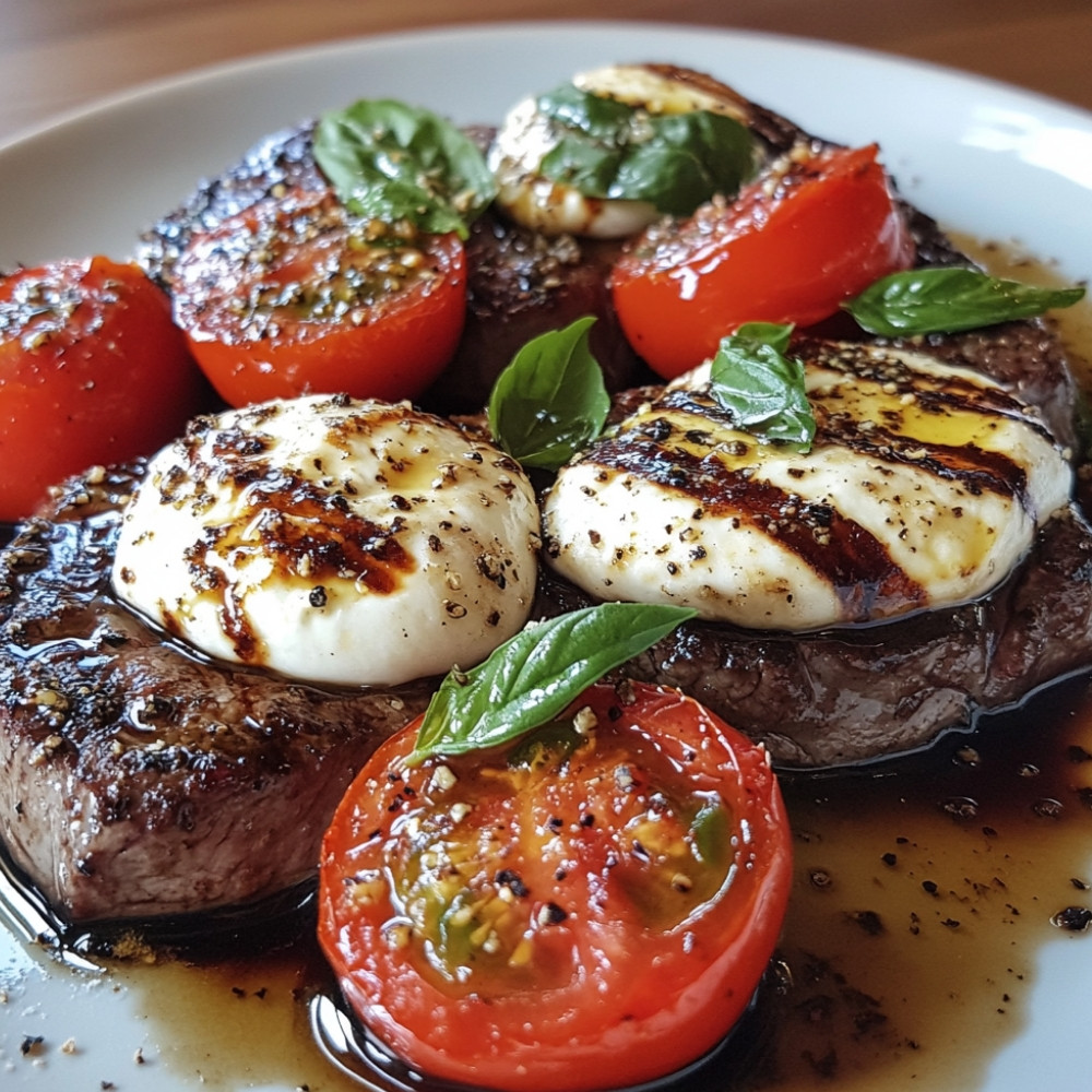 Steaks tomates et mozzarella à la caprese