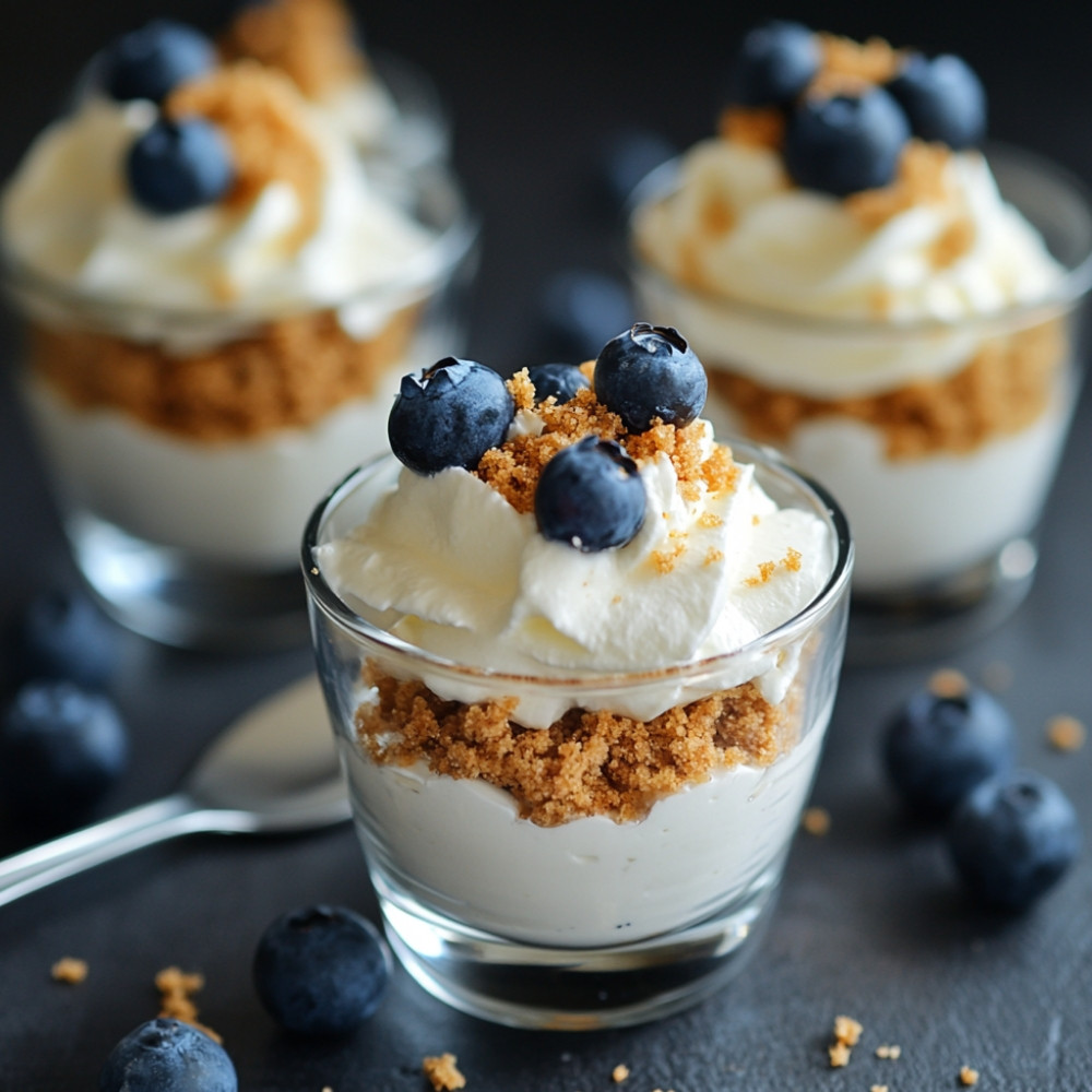Verrines aux bleuets et fromage à la crème