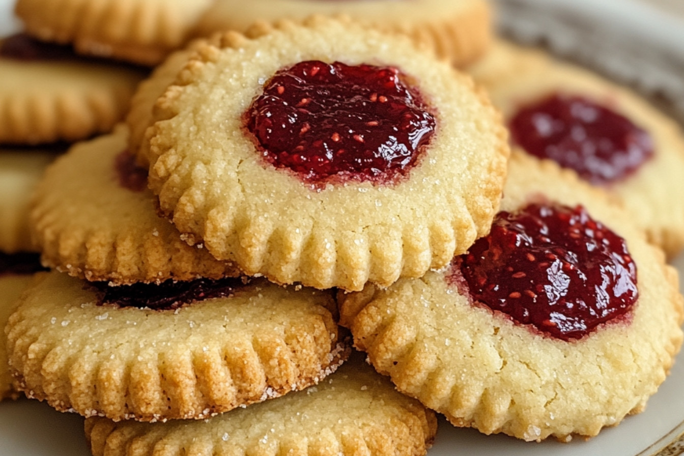 Biscuits à la confiture de framboises