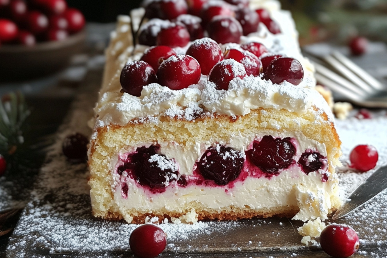 Bûche Carrée aux Canneberges