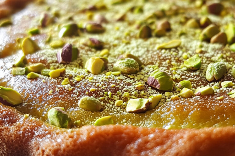 Gâteau aux pistaches avec glaçage au fromage à la crème