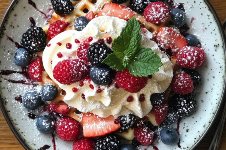 Gaufres garnies aux petits fruits