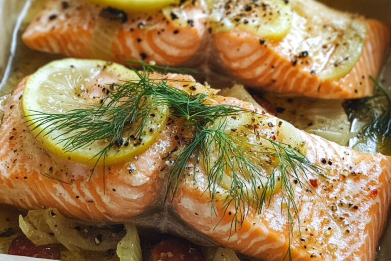 Papillotes de saumon au fenouil et chorizo